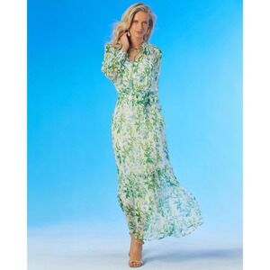 NWT!! NICOBLUE Celine Maxi Crinkle Chiffon Dress Floral Meadow Reverie Size 6